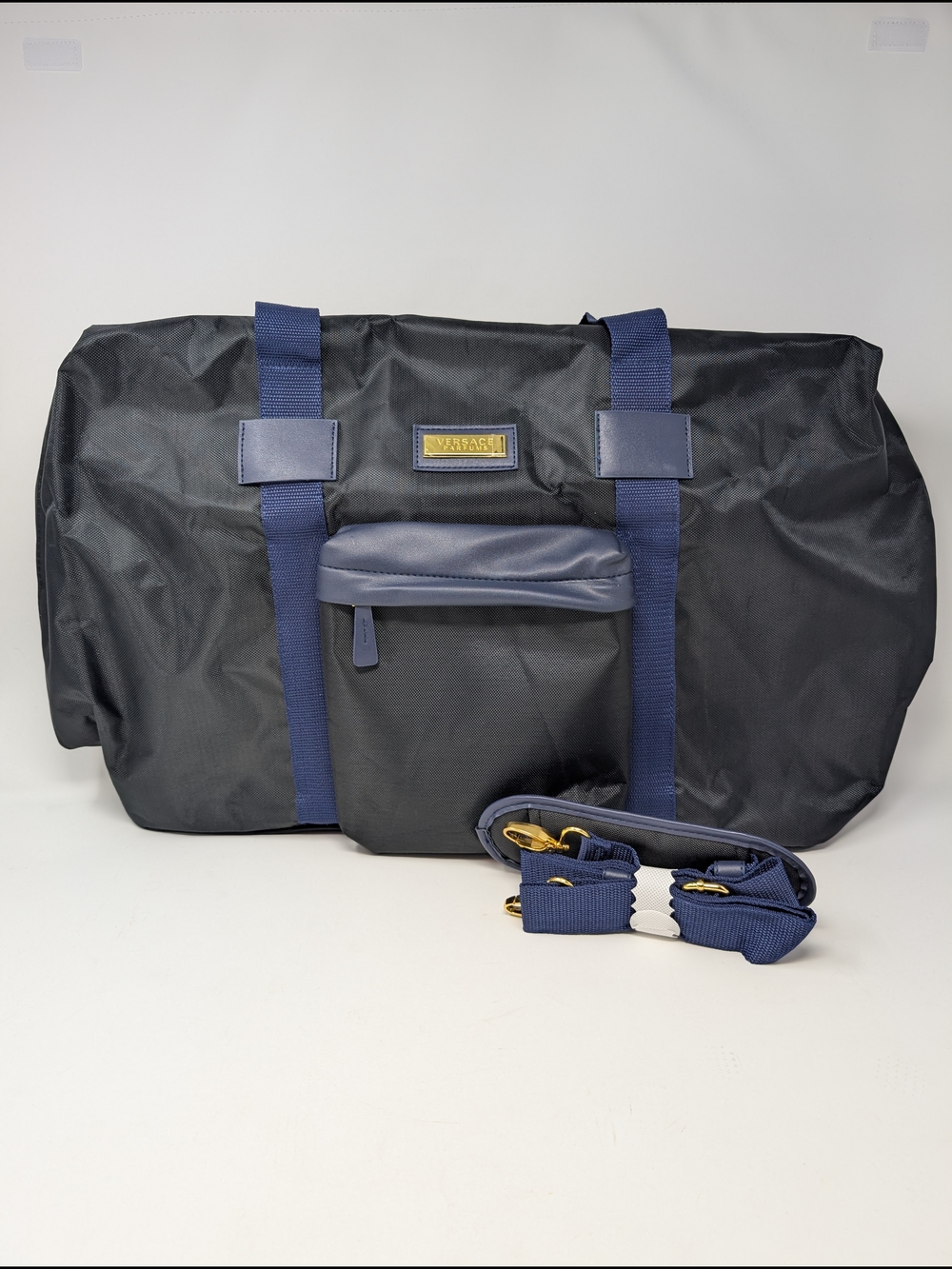 Versace Navy and Black Weekend Duffel Bag